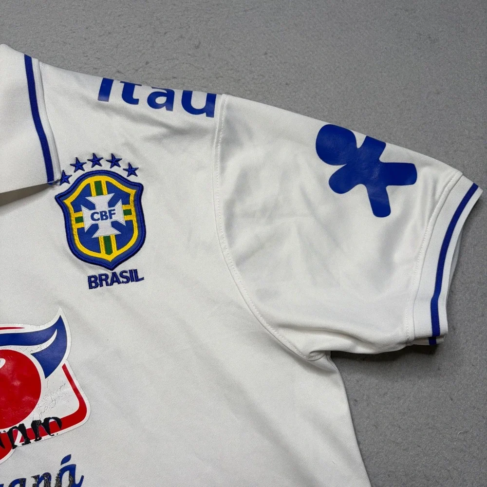 Nike Brazil CBF Training Polo Men L White Brasil Soccer Sagreno 30 Dri-FIT Shirt